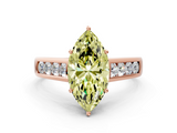 Rose gold Fancy Yellow Marquise  Brilliant Channel-Set Solitaire Ring with Four-Prong Setting_17