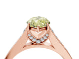Rose gold Fancy Yellow Marquise  Brilliant Cut Diamond Engagement Ring with Pavé Band and Four-Prong Setting_33