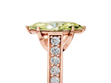 Rose gold Fancy Yellow Marquise  Brilliant Cut Diamond Engagement Ring with Pavé Band and Four-Prong Setting_34