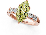 Rose gold Fancy Yellow Marquise  Brilliant Cut Diamond Five-Stone Prong Set Engagement Ring with Channel Band_1