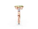 Rose gold Fancy Yellow Marquise  Brilliant Cut Diamond Five-Stone Prong Set Engagement Ring with Channel Band_2