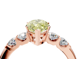 Rose gold Fancy Yellow Marquise  Brilliant Cut Diamond Five-Stone Prong Set Engagement Ring with Channel Band_4