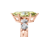 Rose gold Fancy Yellow Marquise  Brilliant Cut Diamond Five-Stone Prong Set Engagement Ring with Channel Band_5