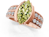 Rose gold Fancy Yellow Marquise  Brilliant Diamond Channel Set Wide Band Ring with Bezel Setting_1