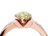 Rose gold Fancy Yellow Marquise  Brilliant Diamond Channel Set Wide Band Ring with Bezel Setting_4