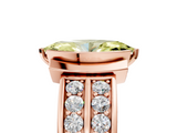 Rose gold Fancy Yellow Marquise  Brilliant Diamond Channel Set Wide Band Ring with Bezel Setting_5
