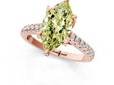 Rose gold Fancy Yellow Marquise  Brilliant Diamond Solitaire with Pavé Band and Four-Prong Setting 2