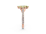 Rose gold Fancy Yellow Marquise  Brilliant Diamond Solitaire with Pavé Band and Four-Prong Setting 3
