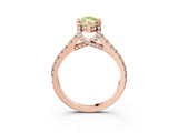 Rose gold Fancy Yellow Marquise  Brilliant Diamond Solitaire with Pavé Band and Four-Prong Setting 4