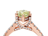 Rose gold Fancy Yellow Marquise  Brilliant Diamond Solitaire with Pavé Band and Four-Prong Setting 5