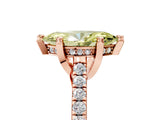 Rose gold Fancy Yellow Marquise  Brilliant Diamond Solitaire with Pavé Band and Four-Prong Setting