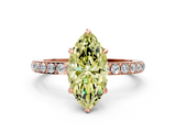 Rose gold Fancy Yellow Marquise  Brilliant Pavé Band Solitaire with Four-Prong Setting_22
