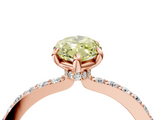 Rose gold Fancy Yellow Marquise  Brilliant Pavé Band Solitaire with Four-Prong Setting_26