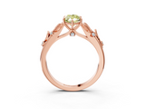 Rose gold Fancy Yellow Marquise  Brilliant Solitaire with Leaf Motif Band and Four-Prong Setting_36