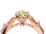 Rose gold Fancy Yellow Marquise  Brilliant Solitaire with Leaf Motif Band and Four-Prong Setting_37