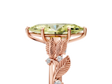 Rose gold Fancy Yellow Marquise  Brilliant Solitaire with Leaf Motif Band and Four-Prong Setting_38