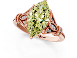 Rose gold Fancy Yellow Marquise  Brilliant Solitaire with Pave Band and Four-Prong Setting_1
