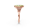 Rose gold Fancy Yellow Marquise  Brilliant Solitaire with Pave Band and Four-Prong Setting_2