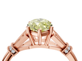 Rose gold Fancy Yellow Marquise  Brilliant Solitaire with Pave Band and Four-Prong Setting_4