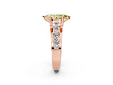 Rose gold Fancy Yellow Marquise  Brilliant Solitaire with Side Stones on a Pave Band and Four-Prong Setting_26