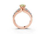 Rose gold Fancy Yellow Marquise  Brilliant Solitaire with Side Stones on a Pave Band and Four-Prong Setting_27