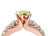 Rose gold Fancy Yellow Marquise  Brilliant Solitaire with Side Stones on a Pave Band and Four-Prong Setting_28