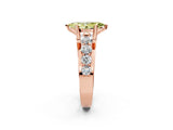 Rose gold Fancy Yellow Marquise  Brilliant Solitaire with Side Stones on a Pave Band and Four-Prong Setting_31