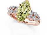 Rose gold Fancy Yellow Marquise  Cluster Diamond Engagement Ring with Pavé Band and Four-Prong Setting_1