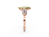 Rose gold Fancy Yellow Marquise  Cluster Diamond Engagement Ring with Pavé Band and Four-Prong Setting_2