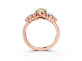 Rose gold Fancy Yellow Marquise  Cluster Diamond Engagement Ring with Pavé Band and Four-Prong Setting_3