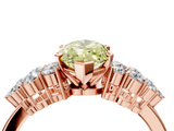Rose gold Fancy Yellow Marquise  Cluster Diamond Engagement Ring with Pavé Band and Four-Prong Setting_4