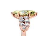 Rose gold Fancy Yellow Marquise  Cluster Diamond Engagement Ring with Pavé Band and Four-Prong Setting_5