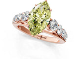Rose gold Fancy Yellow Marquise Cut Brilliant Diamond Pavé Band with Six-Prong Setting_1