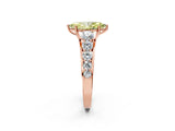 Rose gold Fancy Yellow Marquise Cut Brilliant Diamond Pavé Band with Six-Prong Setting_2