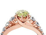 Rose gold Fancy Yellow Marquise Cut Brilliant Diamond Pavé Band with Six-Prong Setting_4