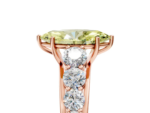 Rose gold Fancy Yellow Marquise Cut Brilliant Diamond Pavé Band with Six-Prong Setting_5