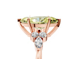 Rose gold Fancy Yellow Marquise Cut Brilliant Diamond Solitaire Ring with Pear Side Stones and Four-Prong Setting_8