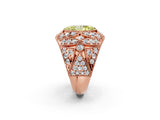 Rose gold Fancy Yellow Marquise Cut Brilliant Halo Pave Diamond Milgrain Ring_2