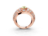 Rose gold Fancy Yellow Marquise Cut Brilliant Halo Pave Diamond Milgrain Ring_3
