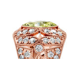 Rose gold Fancy Yellow Marquise Cut Brilliant Halo Pave Diamond Milgrain Ring_5
