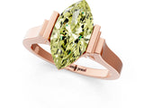Rose gold Fancy Yellow Marquise Cut Brilliant Solitaire Diamond Ring with Channel Set Band and Bar Prong Setting_13