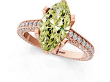 Rose gold Fancy Yellow Marquise Cut Brilliant Split Shank Pave Solitaire Ring with Four-Prong Setting_1
