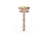 Rose gold Fancy Yellow Marquise Cut Brilliant Split Shank Pave Solitaire Ring with Four-Prong Setting_2