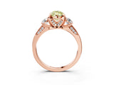 Rose gold Fancy Yellow Marquise Cut Brilliant Three-Stone Diamond Ring with Pavé Band and Four-Prong Setting_6