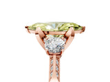 Rose gold Fancy Yellow Marquise Cut Brilliant Three-Stone Diamond Ring with Pavé Band and Four-Prong Setting_8