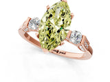 Rose gold Fancy Yellow Marquise Cut Brilliant Three-Stone Pave Band with Four-Prong Setting_1