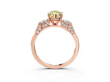 Rose gold Fancy Yellow Marquise Cut Brilliant Three-Stone Pave Band with Four-Prong Setting_3