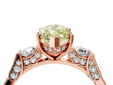 Rose gold Fancy Yellow Marquise Cut Brilliant Three-Stone Pave Band with Four-Prong Setting_4