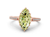Rose gold Fancy Yellow Marquise  Cut Cathedral Pave Diamond Engagement Ring with Six-Prong Setting_32