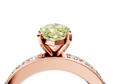 Rose gold Fancy Yellow Marquise  Cut Channel Set Diamond Engagement Ring with Four-Prong Setting_4